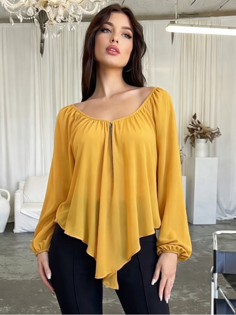 Frank Lyman Romantic Poet Style Blouse